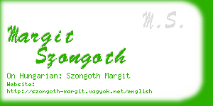 margit szongoth business card